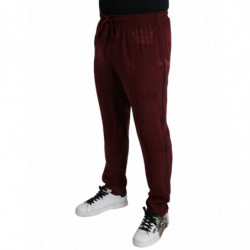 Pantaloni del pigiama in seta con motivo corona marrone - IT52 - XL