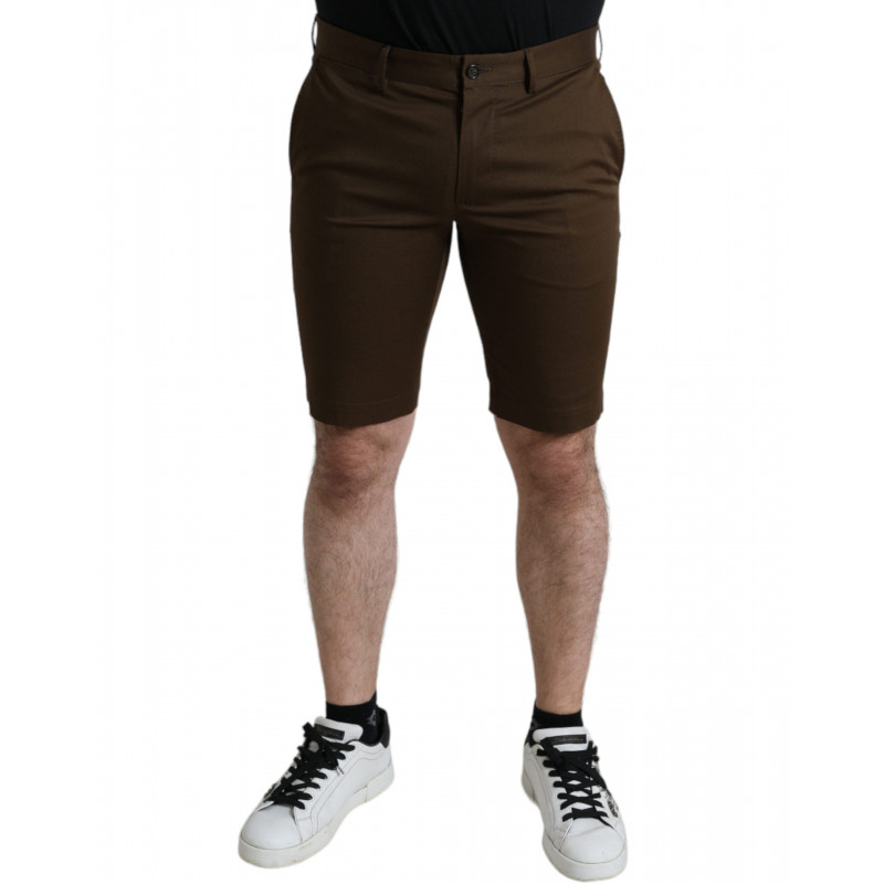 Bermuda da uomo in cotone elasticizzato marrone - IT48 - M