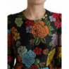 Abito al ginocchio con ricamo floreale nero - IT40-S