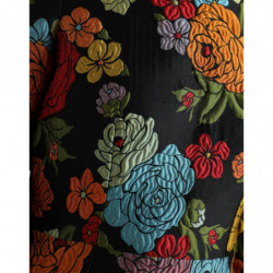 Abito al ginocchio con ricamo floreale nero - IT40-S