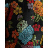 Abito al ginocchio con ricamo floreale nero - IT40-S