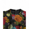 Abito al ginocchio con ricamo floreale nero - IT40-S