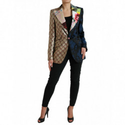 Giacca jacquard patchwork floreale multicolor - IT40-S