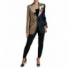 Giacca jacquard patchwork floreale multicolor - IT40-S
