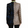 Giacca jacquard patchwork floreale multicolor - IT40-S