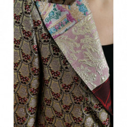 Giacca jacquard patchwork floreale multicolor - IT40-S