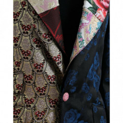 Giacca jacquard patchwork floreale multicolor - IT40-S