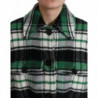 Giacca cappotto casual a maniche lunghe scozzese verde - IT40-S
