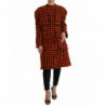 Giacca cappotto a maniche lunghe pied de poule arancione - IT40-S