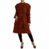 Giacca cappotto a maniche lunghe pied de poule arancione - IT40-S