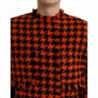 Giacca cappotto a maniche lunghe pied de poule arancione - IT40-S