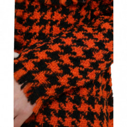 Giacca cappotto a maniche lunghe pied de poule arancione - IT40-S