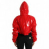 Giacca corta corta con cappuccio rosso lucido - IT40-S