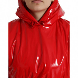 Giacca corta corta con cappuccio rosso lucido - IT40-S