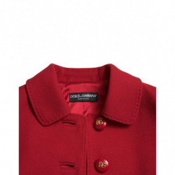 Giacca corta con bottoni corti in lana rossa - IT44 - L