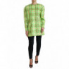 Giacca cappotto a quadri con paillettes in nylon verde - IT40-S