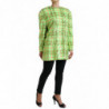 Giacca cappotto a quadri con paillettes in nylon verde - IT40-S