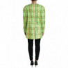 Giacca cappotto a quadri con paillettes in nylon verde - IT40-S