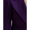 Giacca cappotto aderente monopetto in lana viola - IT40-S