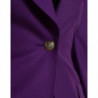 Giacca cappotto aderente monopetto in lana viola - IT40-S