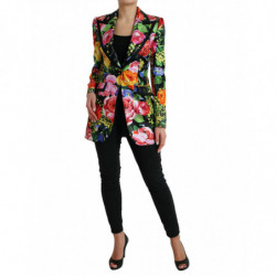 Giacca blazer in seta con stampa floreale multicolor - IT40-S