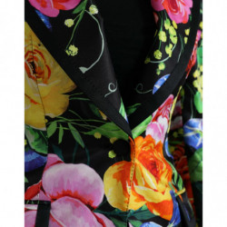 Giacca blazer in seta con stampa floreale multicolor - IT40-S