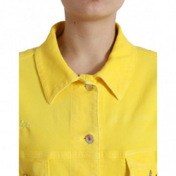 Giacca cappotto in jeans DENIM di cotone giallo - IT48 - XL