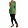 Giacca cappotto doppiopetto floreale verde - IT40-S