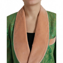 Giacca cappotto doppiopetto floreale verde - IT40-S