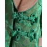 Giacca cappotto doppiopetto floreale verde - IT40-S