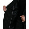 Giacca cappotto doppiopetto in lana a righe nere - IT40-S