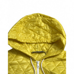 Giacca pullover trapuntata con cappuccio in nylon giallo - IT40-S
