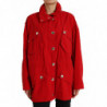 Giacca impermeabile bottoni cappuccio poliestere rosso - IT40-S