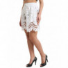 Bermuda a vita alta con taglio in cotone bianco - IT40-S