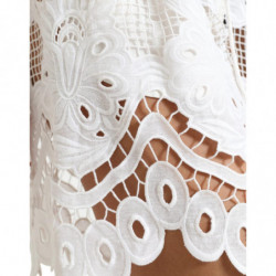 Bermuda a vita alta con taglio in cotone bianco - IT40-S