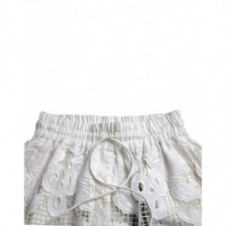 Bermuda a vita alta con taglio in cotone bianco - IT40-S