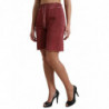 Pantaloncini corti in felpa di cotone marrone a vita alta - IT40-S