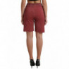 Pantaloncini corti in felpa di cotone marrone a vita alta - IT40-S