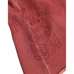 Pantaloncini corti in felpa di cotone marrone a vita alta - IT40-S