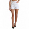 Pantaloncini hot pants vita alta pizzo bianco sul davanti - IT40-S
