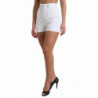 Pantaloncini hot pants vita alta pizzo bianco sul davanti - IT40-S