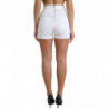 Pantaloncini hot pants vita alta pizzo bianco sul davanti - IT40-S