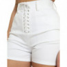 Pantaloncini hot pants vita alta pizzo bianco sul davanti - IT40-S