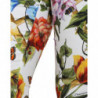 Pantaloni cropped a vita alta con stampa maioliche bianche - IT40-S