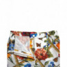 Pantaloni cropped a vita alta con stampa maioliche bianche - IT40-S