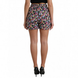 Pantaloncini hot pants a vita alta floreale multicolor - IT40-S