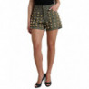 Pantaloncini hot pants a vita alta in cotone decorato verde - IT40-S