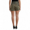 Pantaloncini hot pants a vita alta in cotone decorato verde - IT40-S