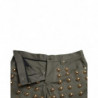 Pantaloncini hot pants a vita alta in cotone decorato verde - IT40-S