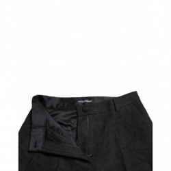 Pantaloni affusolati a vita alta in poliestere nero - IT42-M